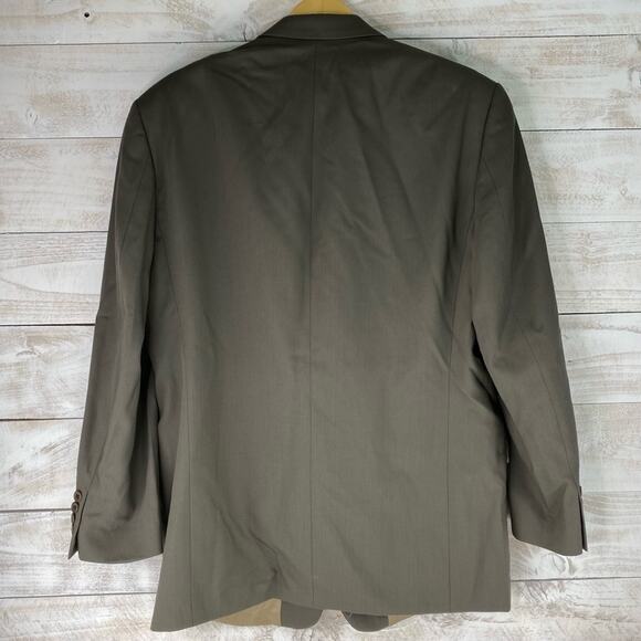 CALVIN KLEIN Gray Wool Suit Blazer Jacket Top One Piece Size 42R - Picture 2 of 8